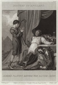 Alfred spielt vor dem dänischen Häuptling von William Marshall Craig