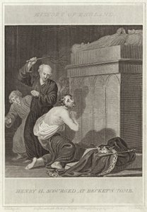 Heinrich II. gegeißelt am Grab von Becket