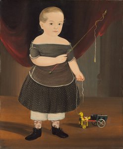 Junge mit Spielzeugpferd und Wagen von William Matthew Prior