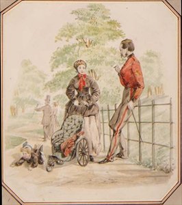 Eine junge Kindermädchen, die ihre Aufsichtspflicht vernachlässigt, ca. 1865