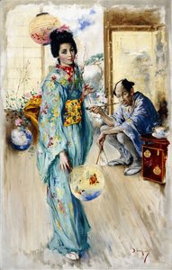 Die Dame und Sada San von William Merritt Berger
