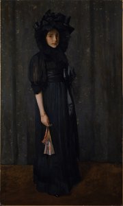 Tochter des Künstlers im Kleid der Mutter (Junges Mädchen in Schwarz) von William Merritt Chase