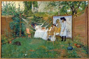 Frühstück im Freien um 1888 von William Merritt Chase