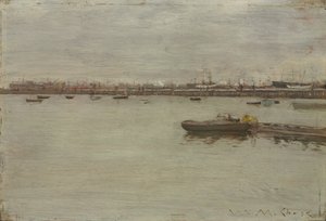 Grauer Tag an der Bucht, um 1886 von William Merritt Chase