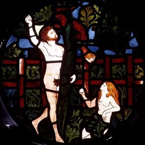 Adam und Eva pflücken Früchte (Detail)