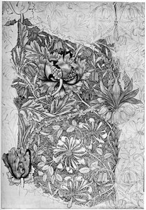 Geißblattmuster auf Leinen gedruckt, 1883, 1934 von William Morris