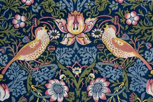 Erdbeerendieb. Dekorationsstoff, 1883 von William Morris