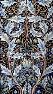 Wandverkleidungstafel (66 Fliesen) hergestellt von William Morris und William Frend de Morgan in Fayence von William Morris