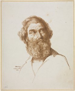 Kopf eines bärtigen Mannes, der nach links schaut, 1859 von William Mulready