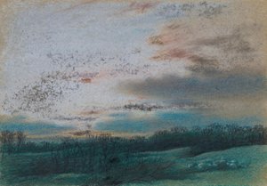 Der Mohr und verkümmerte Bäume bei Sonnenuntergang von William Mulready