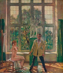Selbstporträt mit Modell, ca. 1905, ca. 1932 von William Newenham Montague Orpen