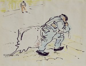 Churchill mit einem Rochen