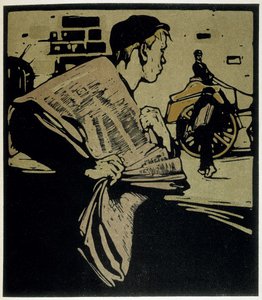 Zeitungsverkäufer, London - in "Types of London" von William Nicholson (1872-1949), ed Floury