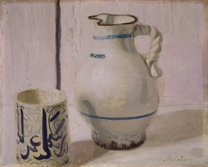 Rosa Stillleben mit Krug von William Nicholson
