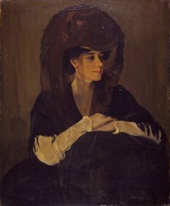 Das braune Schleierporträt von Mrs Harrington Mann von William Nicholson