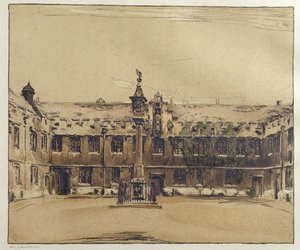 Der vordere Hof des Corpus Christi College, Oxford
