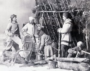 Leben des Trappers in Kanada, Foto von Nottman, ca. 1890