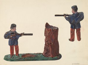 Bürgerkriegssoldat & Baumstamm Sparbüchse von William O. Fletcher