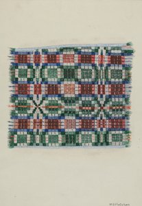 Handgewebte Decke, ca. 1937