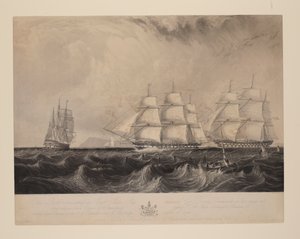 Dieser Druck zeigt das Ostindien-Schiff 