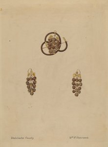 Haarbrosche und Ohrringe von William P. Shearwood