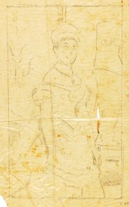Dame im Abendkleid mit Figur der Venus von Milo von William Page