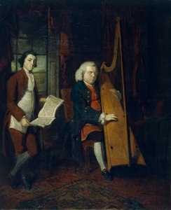 John Parry der blinde Harfenist mit einem Assistenten, ca. 1770-1780 von William Parry