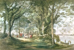 Landschaft mit Figuren bei einer Mahlzeit im Freien, 1760-1782 von William Pars