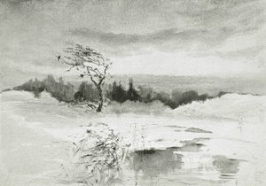 Landschaft mit Wasser und windgepeitschtem Baum von William Parsons Winchester  Dana