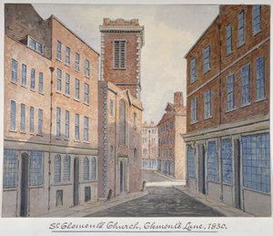 Kirche St. Clement, Eastcheap, City of London, 1830 von William Pearson