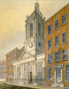 Nordostansicht der Kirche St. Peter-le-Poer und Old Broad Street, City of London