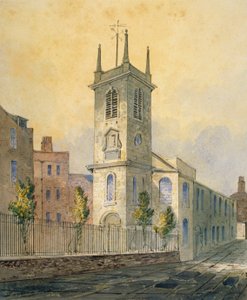 Südwestansicht der Kirche St. Olave Jewry, City of London, 1815 von William Pearson