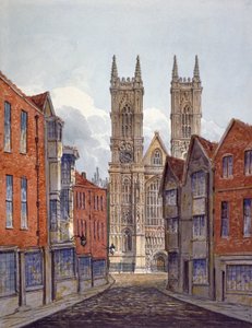 Ansicht des Westendes der Westminster Abbey, Blick von der Tothill Street, London, um 1815 von William Pearson