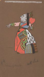Herzkönigin (Kostümentwurf für Alice im Wunderland) von William Penhallow Henderson