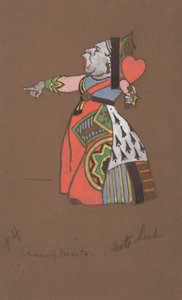 Herzkönigin Kostümdesign für Alice im Wunderland von William Penhallow Henderson