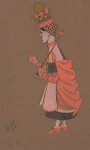 Rote Königin Kostümentwurf für Alice im Wunderland, 1915