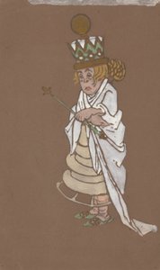 Weiße Königin (Kostümentwurf für Alice im Wunderland, 1915) von William Penhallow Henderson