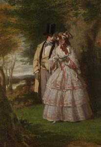 Die zwei zentralen Figuren im Derby Day, 1860 von William Powell Frith