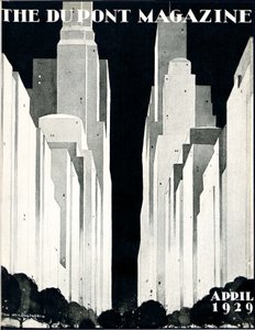 Wolkenkratzer, Titelseite des DuPont Magazins, April 1929 von William R. Jr. Hollingsworth