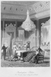 Buckingham Palace. Die Prinzessin Royal sitzt für ein Porträt, ca. 1841 von William Radclyffe