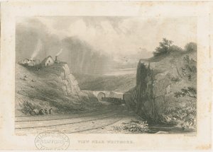 Whitmore - Eisenbahnbrücke: Stahlstich, undatiert [um 1839] von William Radclyffe