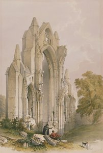 Guisborough Priory, Innenraum des Ostendes, aus The Monastic Ruins of Yorkshire, graviert von George Hawkins, 1842 von William Richardson