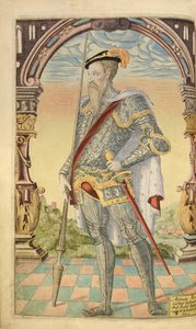 Alphonso XI., König von Kastilien und León, aus Honor Military, and Civill, William Segar, veröffentlicht von Robert Barker, London, 1602
