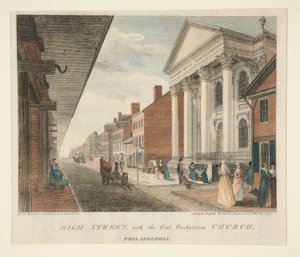 High Street, mit der First Presbyterian Church, Philadelphia