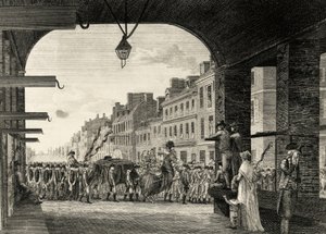 Der Trauerzug von George Washington entlang der High Street in Philadelphia