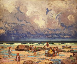 Kinder am Strand, ca. 1910 von William Samuel Horton