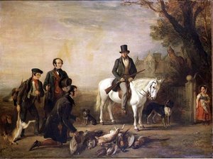 Das Ende des Tages: William Scrope auf einem weißen Pony von William Simson
