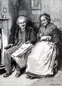 Ein älteres Paar. Von William Small (1843-1929), ein englischer Illustrator. 1880 (Gravur) von William Small