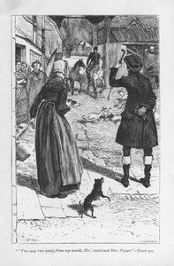 Mrs. Poyser, die Frau von Hetty Sorrels Bauernonkel Martin Poyser, mit Squire Donnithorne, dessen Sohn Arthur Hetty verführt hat