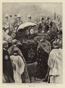 Der Erzbischof von Canterbury erweist Ihrer Majestät nach dem Gottesdienst in St. Paul